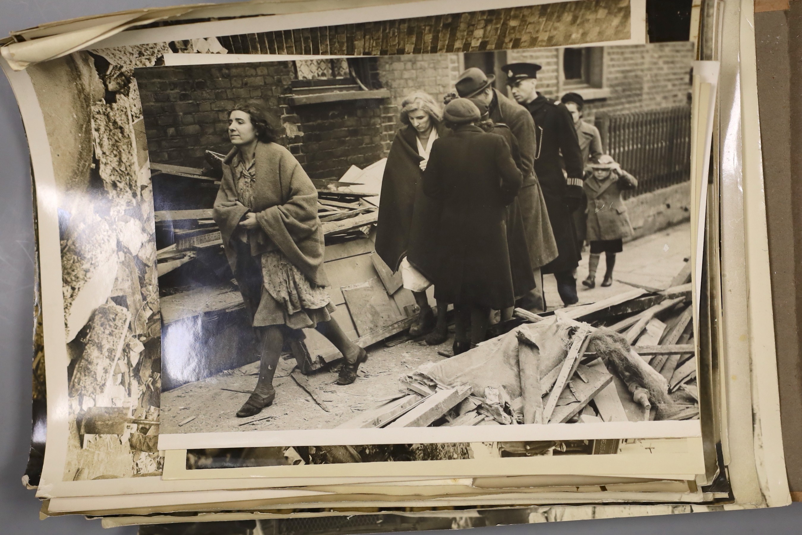 A collection of mostly WWII related photos, in album